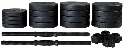 Set hantellash Funfit Bitumen, 40 kg, 2 x 20 kg, të zeza