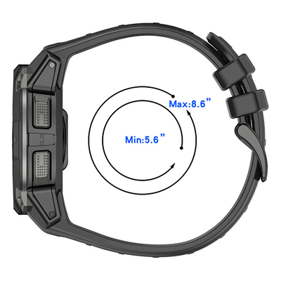 Rrip silikoni 4wrist për orë Garmin Instict 3 Solar/AMOLED, i zi