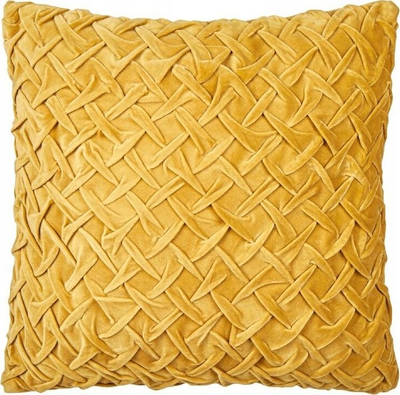 Set me jastëkë dekorativë kadife, 2 copë, 45 x 45 cm, ngjyrë e verdhë