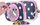 Etui universal PIXIE CREW, silikon edhe neopren, blu me pika të bardha