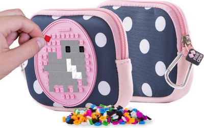 Etui universal PIXIE CREW, silikon edhe neopren, blu me pika të bardha