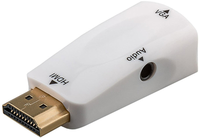 Adapter video HDMI në VGA, 1080p, i bardhë