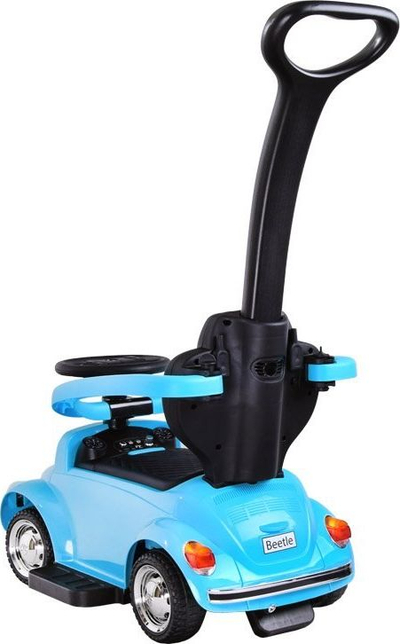 Makina ecëse për kalamaj Volkswagen Beetle, 3 në 1, me timon me muzikë, rozë