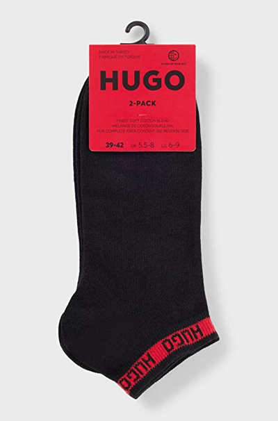 Çorape për meshkuj Hugo Boss, 2 palë, të zeza
