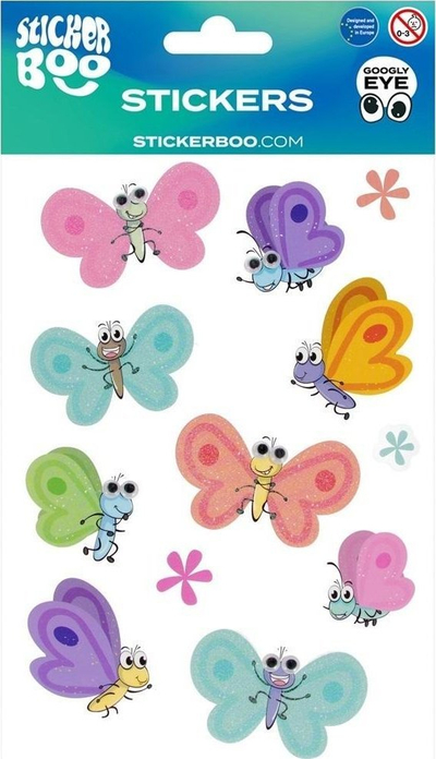 Stikera dekorative Sticker Boo Butterflies, flutra e lule, shumëngjyrëshe