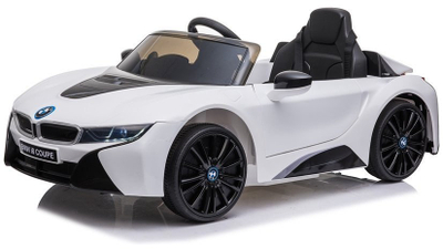 Makina elektrike për fëmijë BMW i8 Coupe, me telekomandë, LED, e bardhë