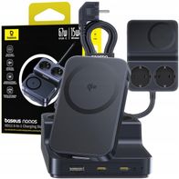 Stacion karikimi Baseus Nanos ND11 6‑in‑1, 67W, karikim pa tel Qi2 15W, i zi