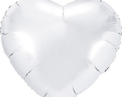 Balonë në formë zemre Party Deco, 45cm, e bardhë