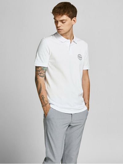Maicë polo Jack&Jones JJESHARK, e bardhë