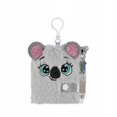 Fletore STARPAK Notebook Keyring Plush Koala, 10x8cm, me stilolaps, gri