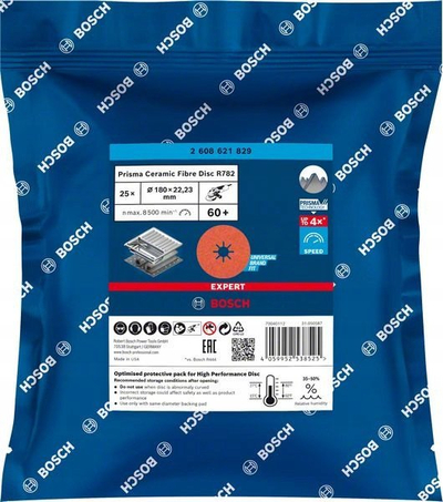 Disk bluarës Bosch Expert R782 Prisma Fibre, 180mm, kokrrizë 60g, set me 25 copë