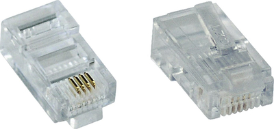 Prizë modulare InLine RJ45 8P4C, për kabllo flat ISDN, set 100 copë, transparente