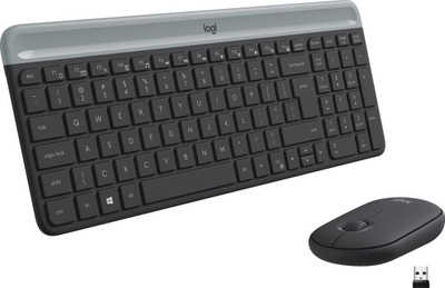 Set tastierë dhe maus Logitech MK470 Slim Wireless me kamera Logitech Brio 100, Full HD 1080p, i zi
