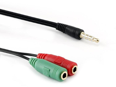 Kabllo audio Sbox 35M 2X35F, 3.5mm 2xF në 3.5mm M, 0.2m, i zi