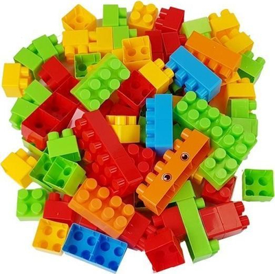 Игра со градежни блокчиња Block, 86 парчиња, во торба, повеќебојни