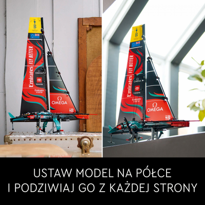 Model jahti LEGO Emirates Team New Zealand AC75, maket koleksionistësh, shumëngjyrësh