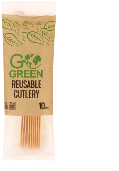 Set thika të ripërdorshme GoGreen 1901106, 10 copë, të lehta, bezhë