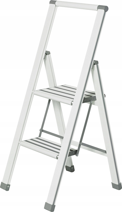 Shkallë palosëse Wenko Aluminium Design, 2 hapa, alumin, e bardhë