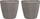 Set vazo lulesh Beliani Poka, 2 copë, 36 cm, gri taupe