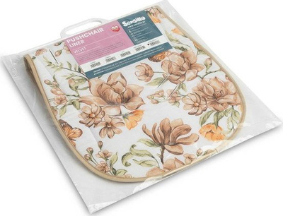 Jastëk për karrocë Sensillo Velvet Pushchair Liner Square, 80x40cm, dyanshëm pambuk edhe velvet, bezhë