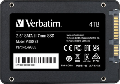 Disk SSD Verbatim Vi550, 4TB, 2.5" SATA III