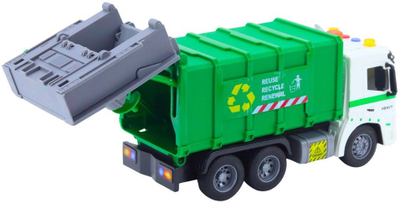 Lodër kamion plehrash Garbage Truck, shkallë 1:16, me drita dhe zëra, jeshile