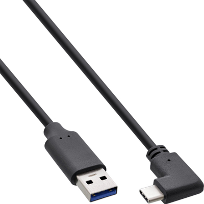 Kabllo USB InLine 35717W, USB A në USB C, 0.3 m, USB 3.2, e zezë