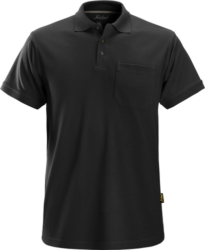 Bluzë polo Snickers Classic, poliestër koton, xhep në gjoks, e zezë, XXXL