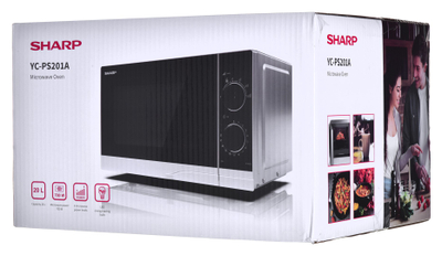 Furrë me mikrovalë Sharp YC-PS201AE-S, 20L, 800W, e zezë argjendtë