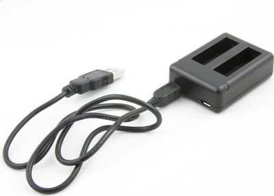 Karikues USB Xrec për 2 bateri, GoPro Hero 4, i zi