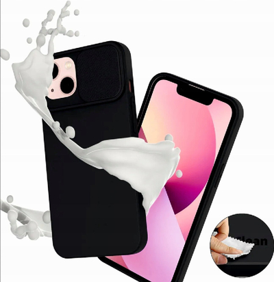 Kllëf telefoni Smarty Slide Case për Apple iPhone 12 Pro Max, TPU i butë, mbron kamerën, i zi