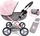 Колица за кукли Bayer 4 во 1 Cosy, за кукли до 46 cm, розово сива
