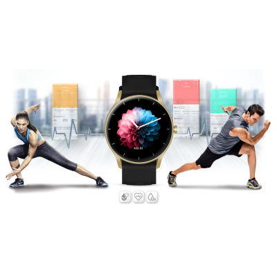 Smartwatch Gravity GT2-3, ekran 1.28" IPS, Bluetooth 5.1, ari me të zezë