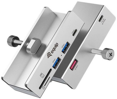 USB hub Equip me 5 porta, USB-C në 2x USB-C edhe 2x USB 3.2 5Gbps, ngjyrë argjendtë