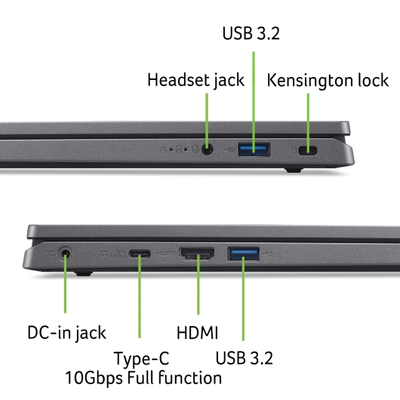 Laptop Acer Aspire 3 17 A317-55P, 17.3", FHD, Intel N100, 4GB RAM, 128GB SSD Intel UHD, i hirtë