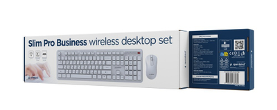 Set tastiere dhe mausi Gembird Slim Pro, wireless, layout RU, i bardhë