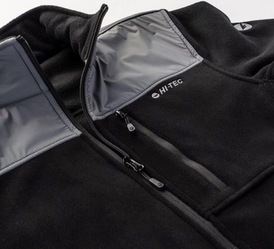 Bluzë Hi-Tec Hanis 350 M, fleece, me zinxhir, e zezë gri