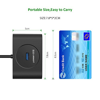 Hub USB Ugreen 4 Porta, USB 3.0, kabllo 1m, ngjyrë e zezë