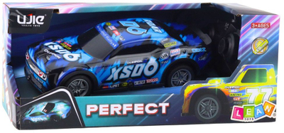 Makina me pult RC Racing Car, trup me drita, 27MHz, e zezë blu