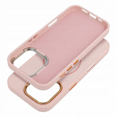 Kapak telefoni 4Kom FRAME MAG për iPhone 14 Pro, i MagSafe, rozë pudër