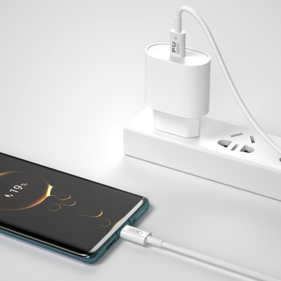 Kabllo USB TelForceOne XO NB-Q190B, USB-C në USB-C, 2m, 60W, e bardhë