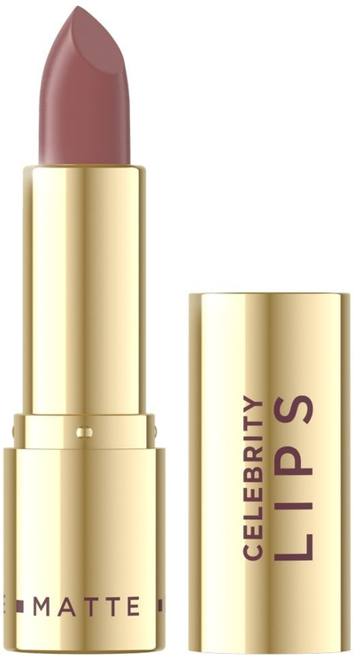 Ruj mat Celebrity Lips, kremoze në buzë, mban gjatë, ngjyrë neutrale
