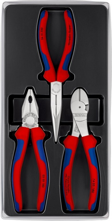 Set pensesh Knipex 0305180 2615200 7405180, 3 copë, çelik i mirë, doreza plastike