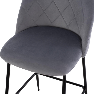 Stol Oded, këmbë metalike + velvet 50×56×98 cm (HM8732.11), gri