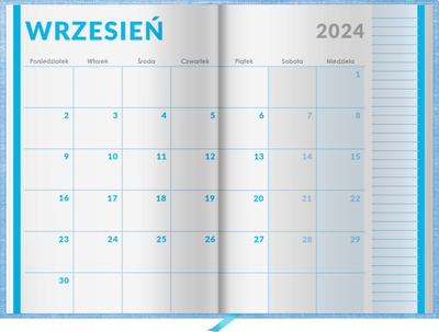 Agjendë shkollore Kieszonka 2024-2025, planifikim javor, 144 faqe, blu xhins