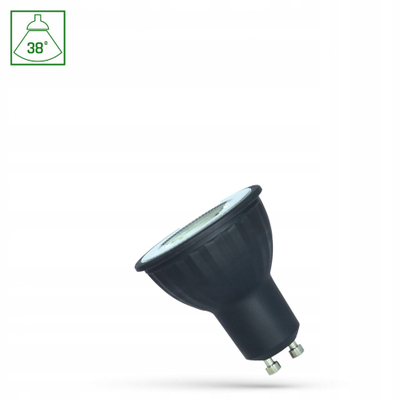 Llambë LED Spectrum GU10, 6W 480lm 4000K, kënd 38°, e zezë