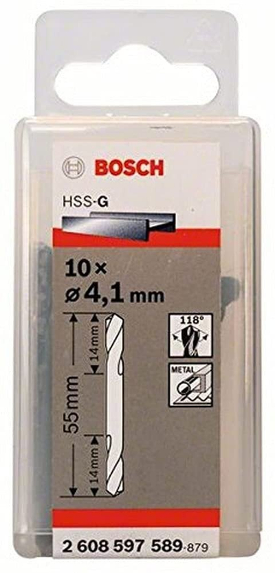 Freze shpuse Bosch 2608597589, HSS, 4.1mm, cilindrike