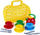 Set enësh plastike për kalamaj, 3 ngjyra, tabaka-çantë plastike, 25x22x11 cm