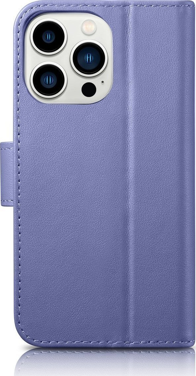 Kllëf‑portofol iCarer 2n1 për iPhone 14 Pro, lëkurë, Anti RFID, lejla e hapur