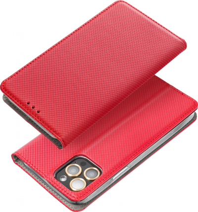 Kapak tip libër Smart Case për Samsung Galaxy M53 5G, me magnet, me xhep kartash, i kuq